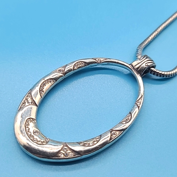 Brighton "SWINGING SIXTIES" Oval Reversible Pendant w Swarovski Crystals Retired - Picture 5 of 10